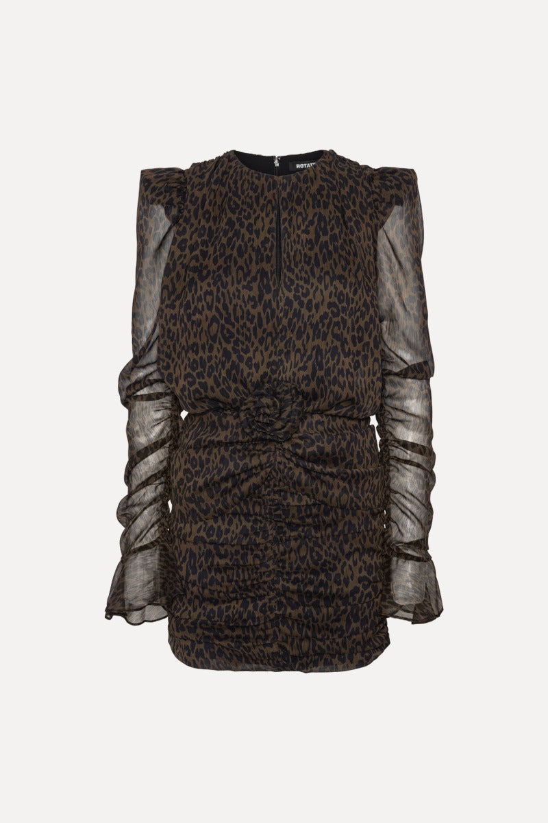 Ruched Flower Mini Dress