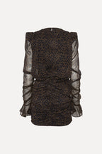 Ruched Flower Mini Dress