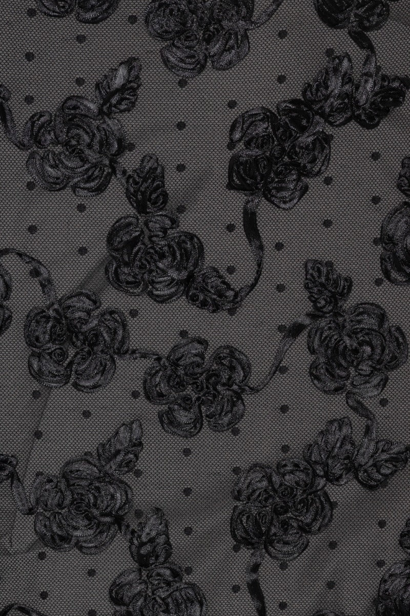 Flower Mesh Midi Skirt