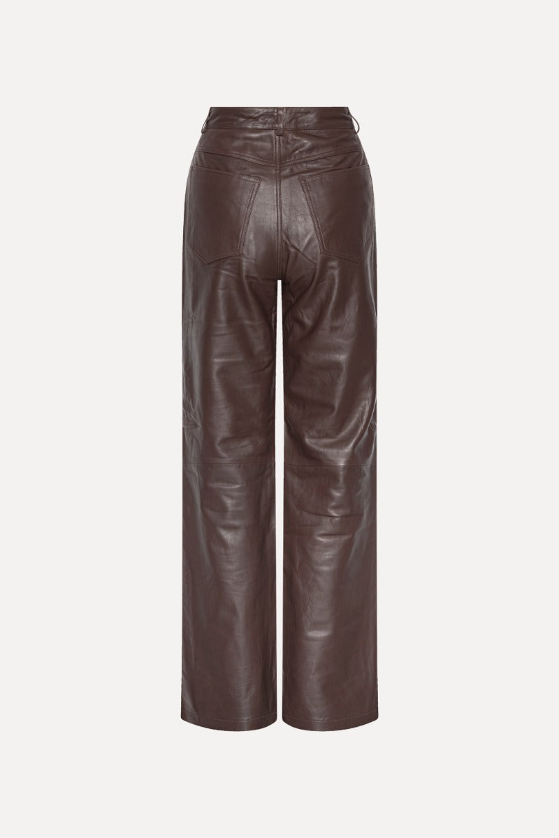 Straight Leather Pants