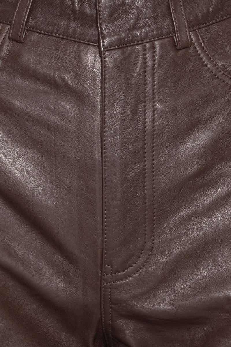 Straight Leather Pants