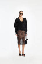 Lace Midi Pencil Skirt