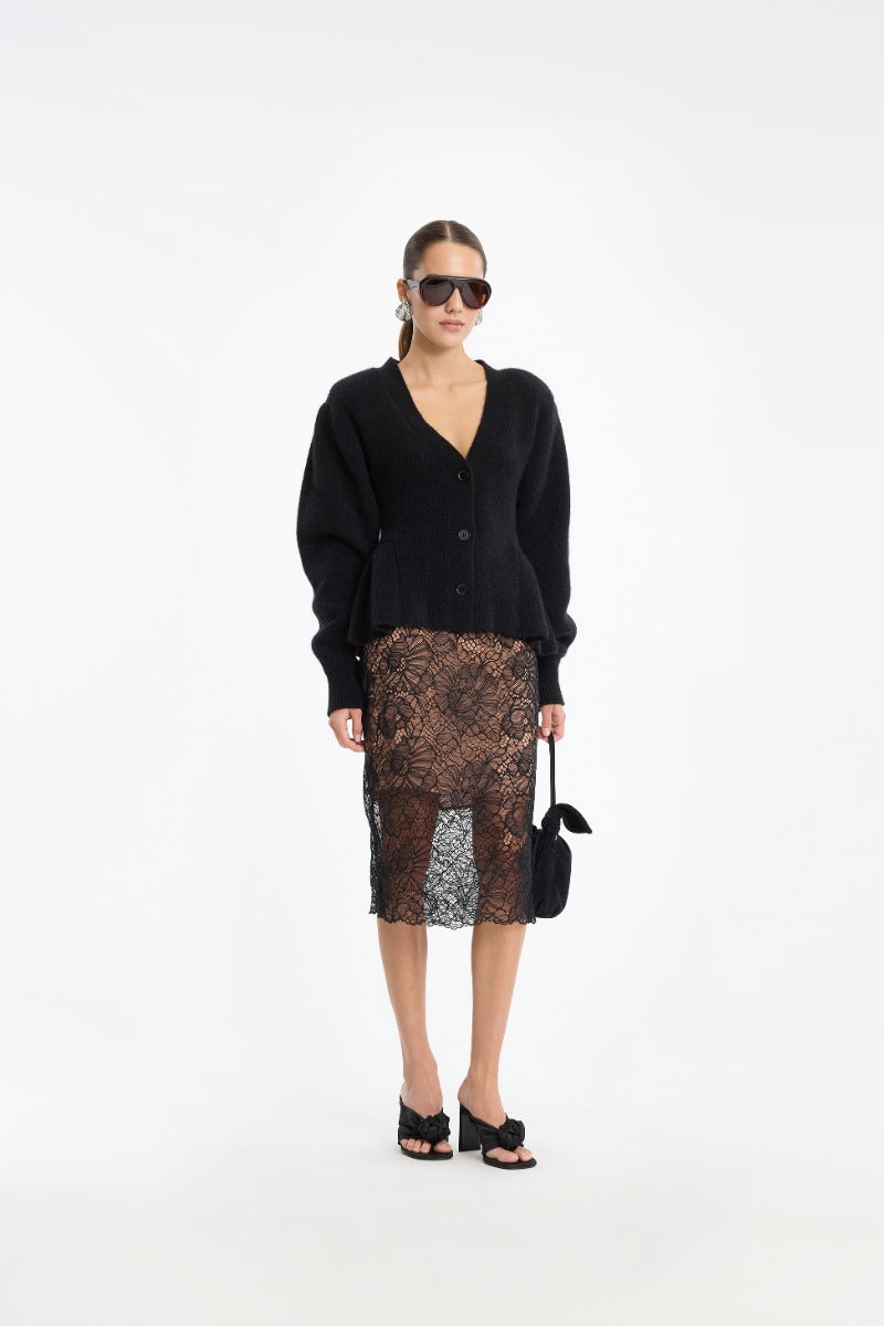 Lace Midi Pencil Skirt