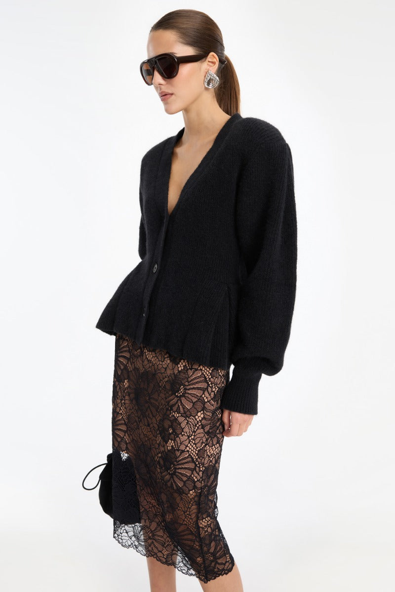 Lace Midi Pencil Skirt