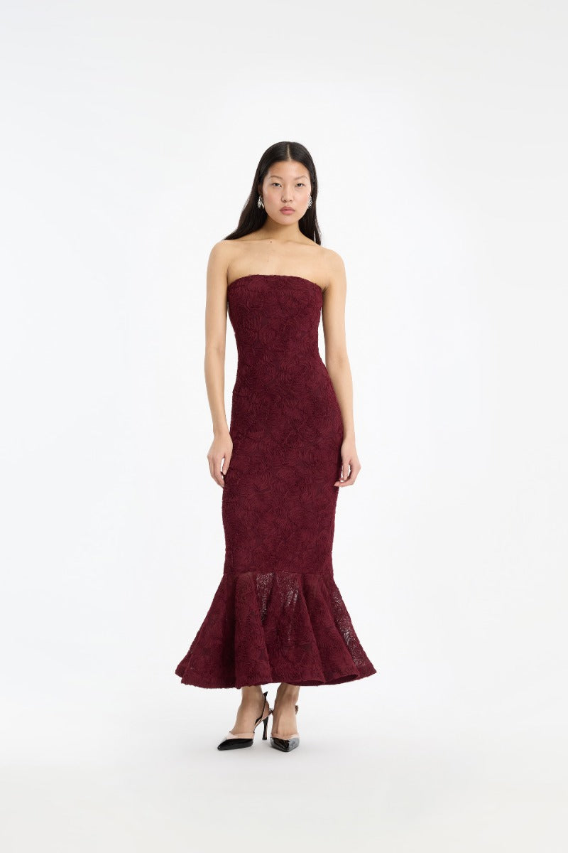 Flower Mesh Flounce Dress
