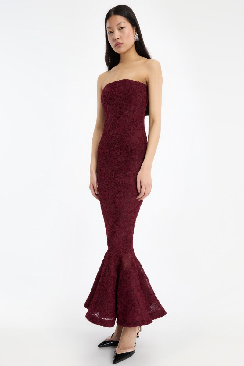 Flower Mesh Flounce Dress