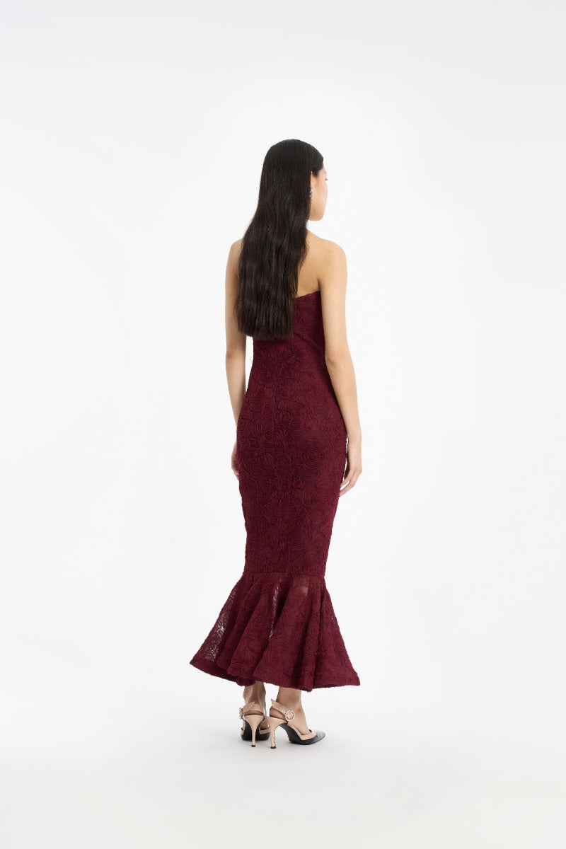 Flower Mesh Flounce Dress