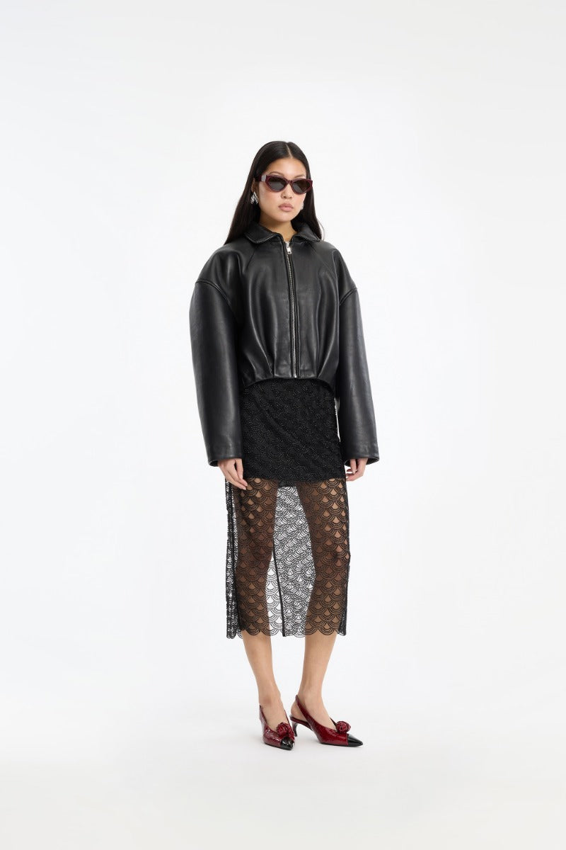 Bonded Boxy Leather Jacket