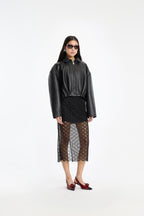 Bonded Boxy Leather Jacket