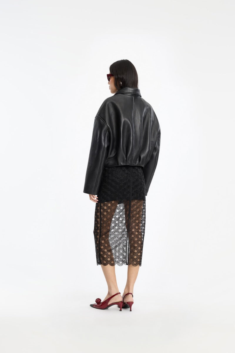 Bonded Boxy Leather Jacket