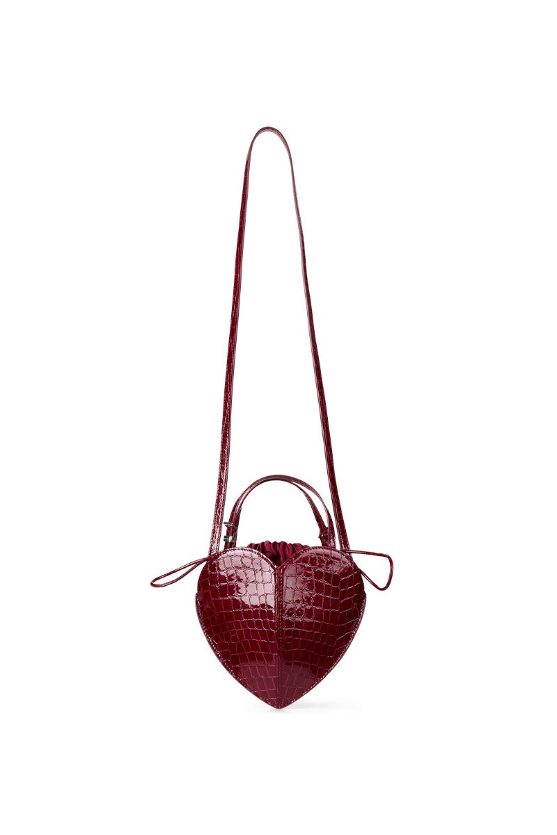 Patent Croco Heart Bag