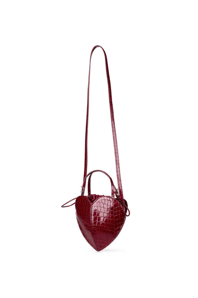 Patent Croco Heart Bag