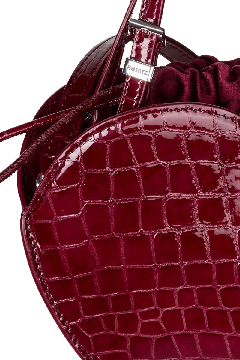 Patent Croco Heart Bag